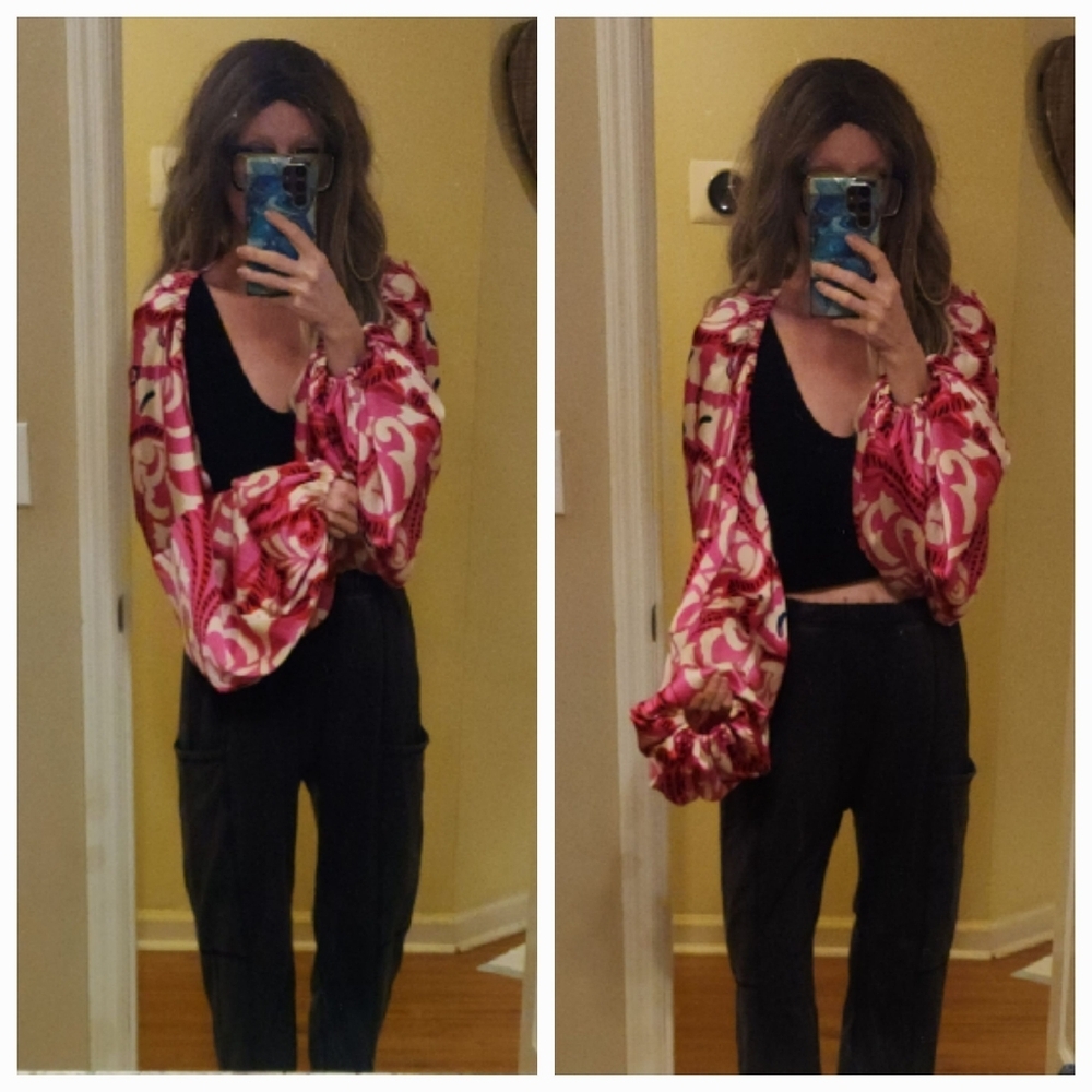 Anthropologie Mare Mare Satin Bolero Shrug Topper One Size